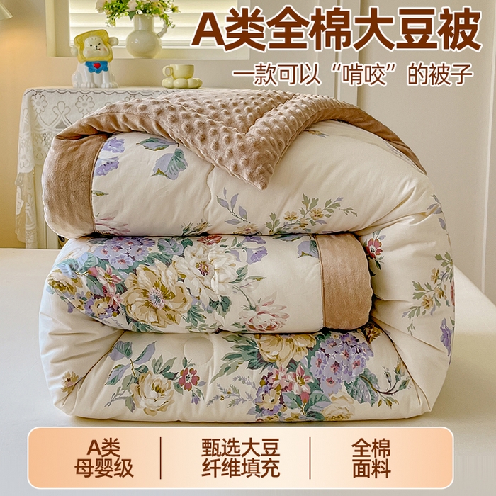 91家纺网 家纺一手货源 找家纺 （总）梦依依 （加微信送买家秀）2025新款40支全棉豆豆被大豆被夏被冬秋被子被芯-风格二