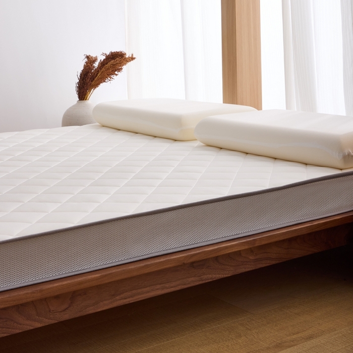 91家纺网 家纺一手货源 找家纺 优承佳生活馆（床垫） 2025新款磨毛大豆抗压棉立体床垫 磨毛大豆床垫-白+灰（小方格)