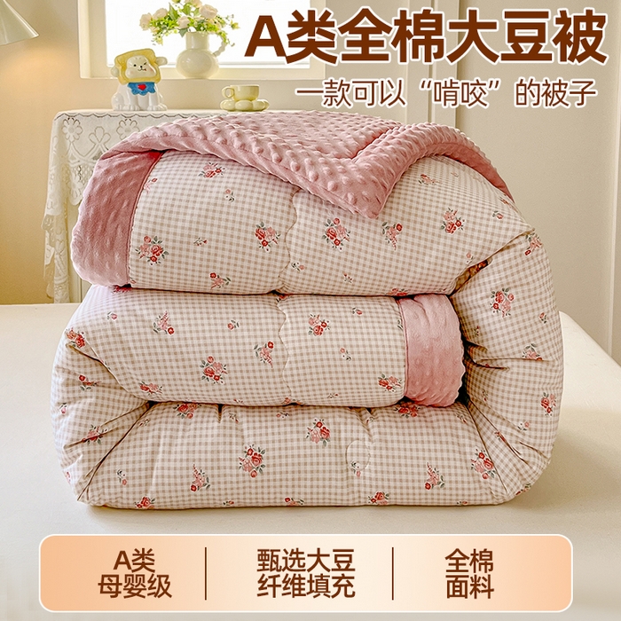 91家纺网 家纺一手货源 找家纺 （总）梦依依 （加微信送买家秀）2025新款40支全棉豆豆被大豆被夏被冬秋被子被芯-风格二