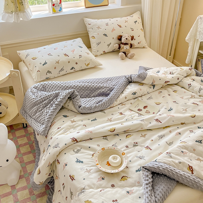 91家纺网 家纺一手货源 找家纺 （总）梦依依 （加微信送买家秀）2025新款40支全棉豆豆被大豆被夏被冬秋被子被芯-风格二