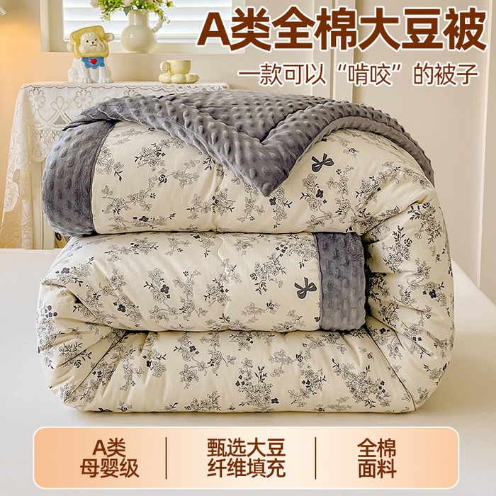 91家纺网 家纺一手货源 找家纺 （总）梦依依 （加微信送买家秀）2025新款40支全棉豆豆被大豆被夏被冬秋被子被芯-风格二