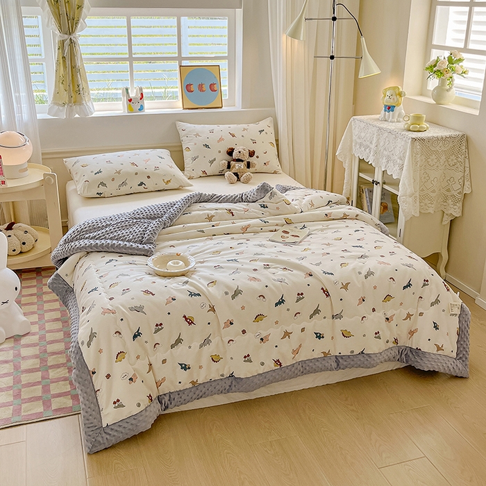 91家纺网 家纺一手货源 找家纺 （总）梦依依 （加微信送买家秀）2025新款40支全棉豆豆被大豆被夏被冬秋被子被芯-风格二