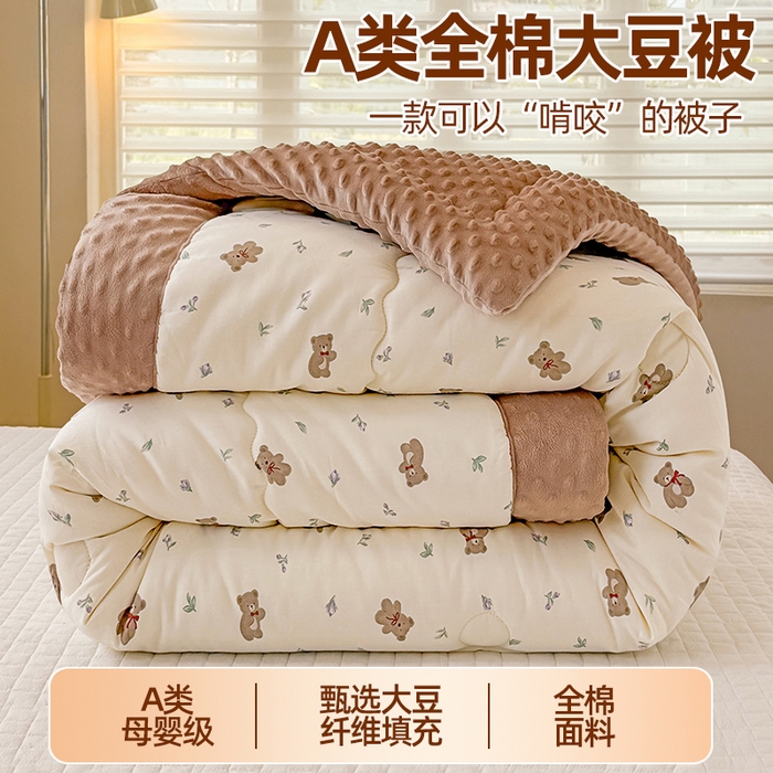 91家纺网 家纺一手货源 找家纺 （总）梦依依 （加微信送买家秀）2025新款40支全棉豆豆被大豆被夏被冬秋被子被芯-风格二