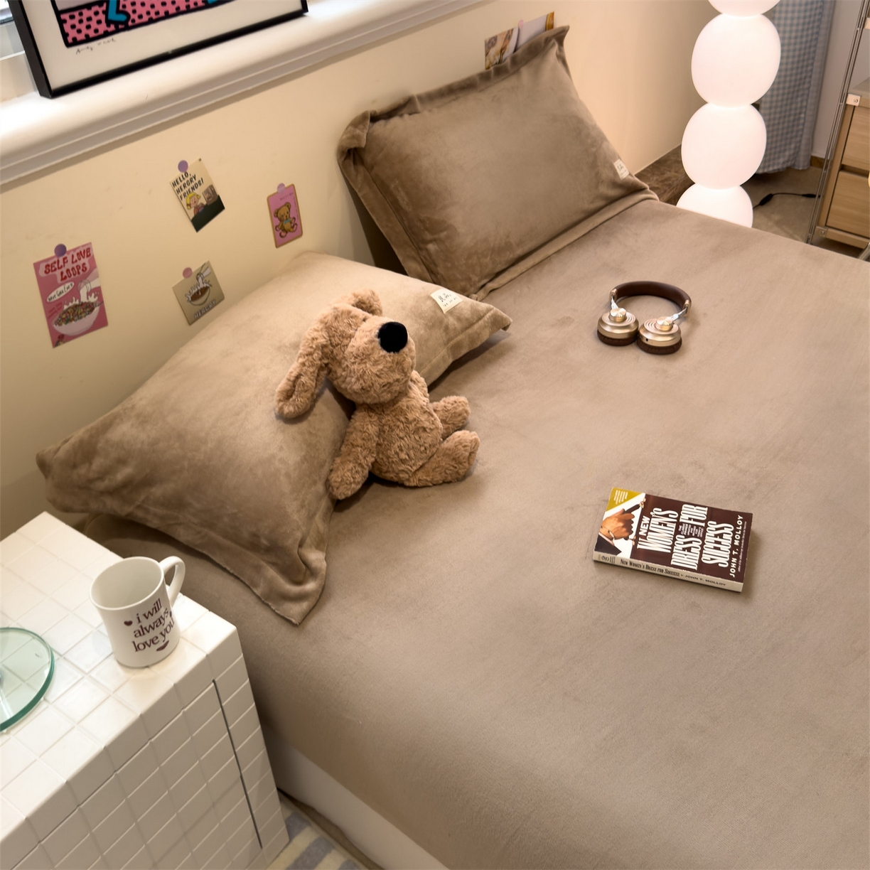 91家纺网 家纺一手货源 找家纺 857家居 2025新款高克重牛奶绒床单床笠系列 良品-奶咖