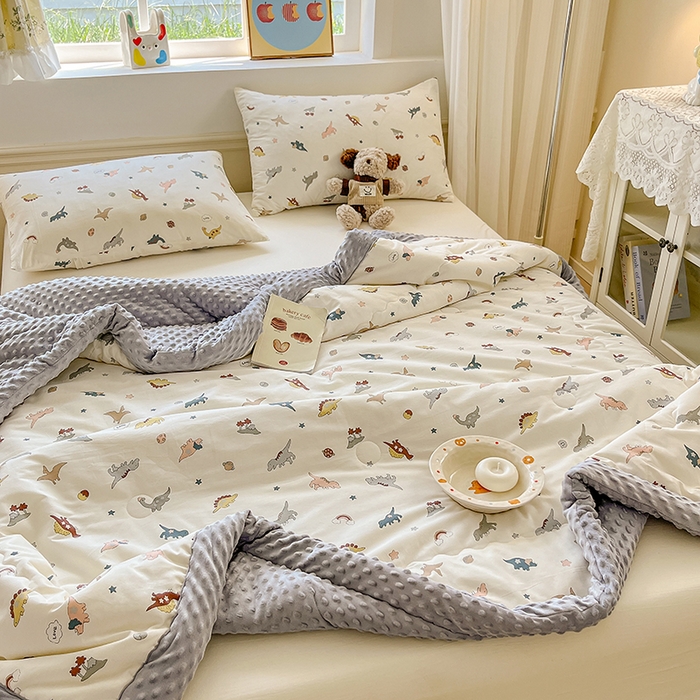 91家纺网 家纺一手货源 找家纺 （总）梦依依 （加微信送买家秀）2025新款40支全棉豆豆被大豆被夏被冬秋被子被芯-风格二