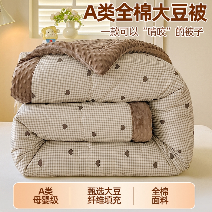 91家纺网 家纺一手货源 找家纺 （总）梦依依 （加微信送买家秀）2025新款40支全棉豆豆被大豆被夏被冬秋被子被芯-风格二