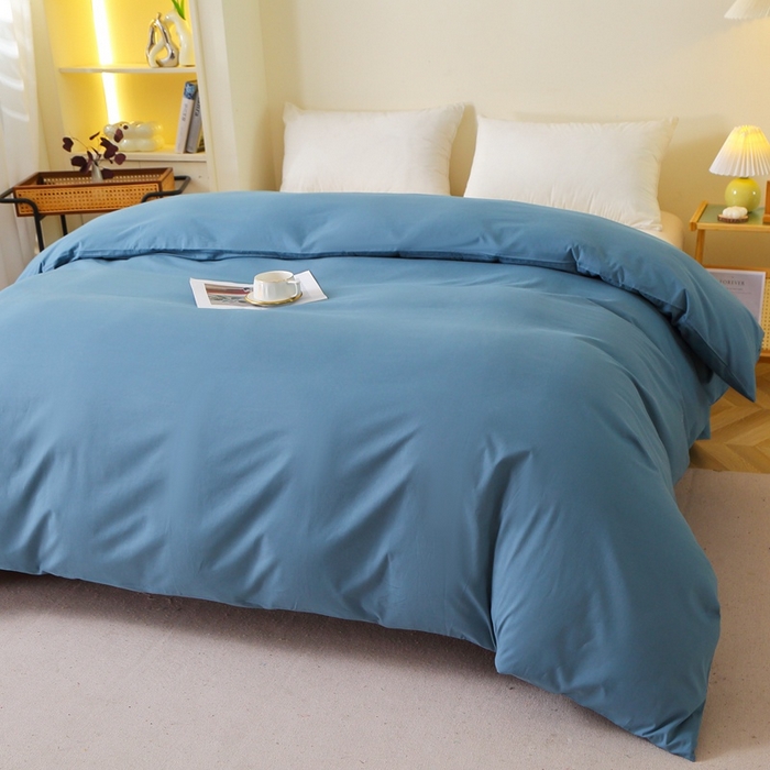 91家纺网 家纺一手货源 找家纺 晶缦 2025新款100%纯棉13376纯色喷气全棉磨毛多规格四件套 暖芸馨-蝶翅蓝