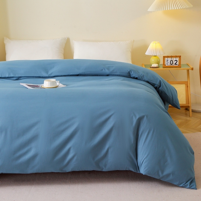 91家纺网 家纺一手货源 找家纺 晶缦 2025新款100%纯棉13376纯色喷气全棉磨毛多规格四件套 暖芸馨-蝶翅蓝