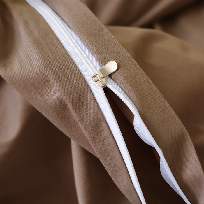 91家纺网 家纺一手货源 找家纺 晶缦 2025新款100%纯棉13376纯色喷气全棉磨毛多规格四件套 暖芸馨-枯茶棕