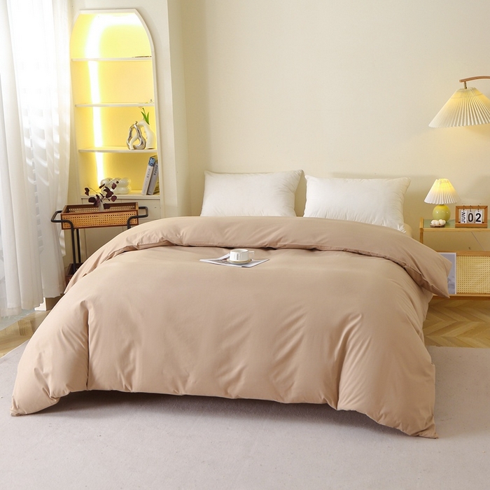 91家纺网 家纺一手货源 找家纺 晶缦 2025新款100%纯棉13376纯色喷气全棉磨毛多规格四件套 暖芸馨-鹿角棕