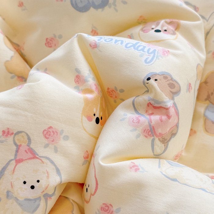 91家纺网 家纺一手货源 找家纺 梦依依 （加微信送买家秀）2025新款40支全棉豆豆被大豆被夏被冬秋被子被芯-风格二 狗狗家族