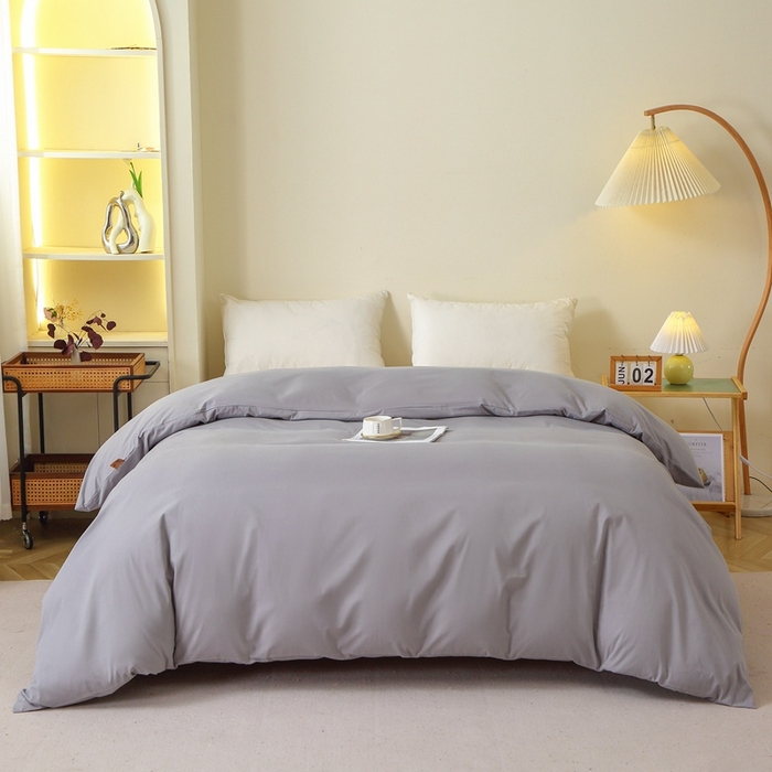 91家纺网 家纺一手货源 找家纺 晶缦 2025新款100%纯棉13376纯色喷气全棉磨毛多规格四件套 暖芸馨-浅青灰