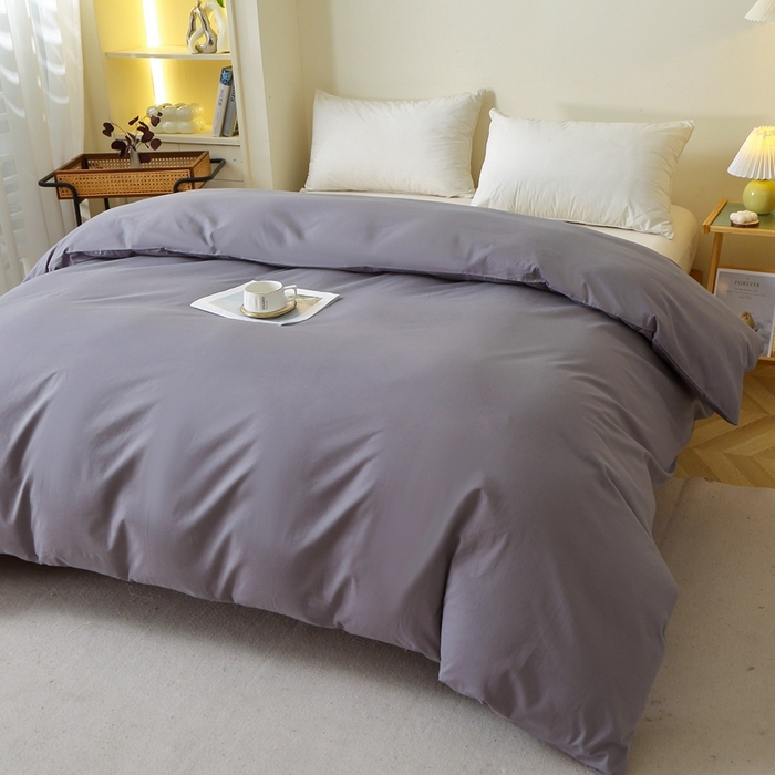 91家纺网 家纺一手货源 找家纺 晶缦 2025新款100%纯棉13376纯色喷气全棉磨毛多规格四件套 暖芸馨-深青灰