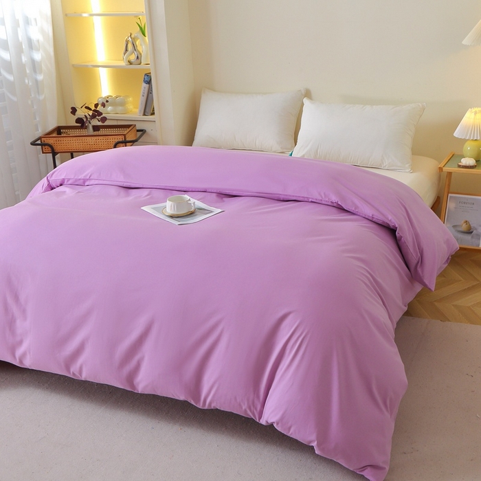 91家纺网 家纺一手货源 找家纺 晶缦 2025新款100%纯棉13376纯色喷气全棉磨毛多规格四件套 暖芸馨-雾紫色