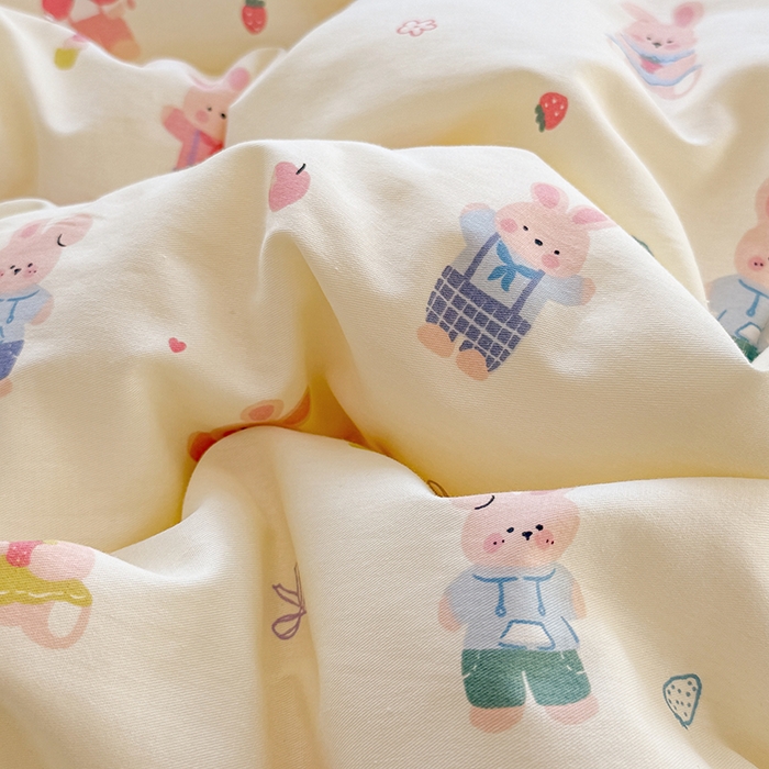 91家纺网 家纺一手货源 找家纺 梦依依 （加微信送买家秀）2025新款40支全棉豆豆被大豆被夏被冬秋被子被芯-风格二 果冻兔