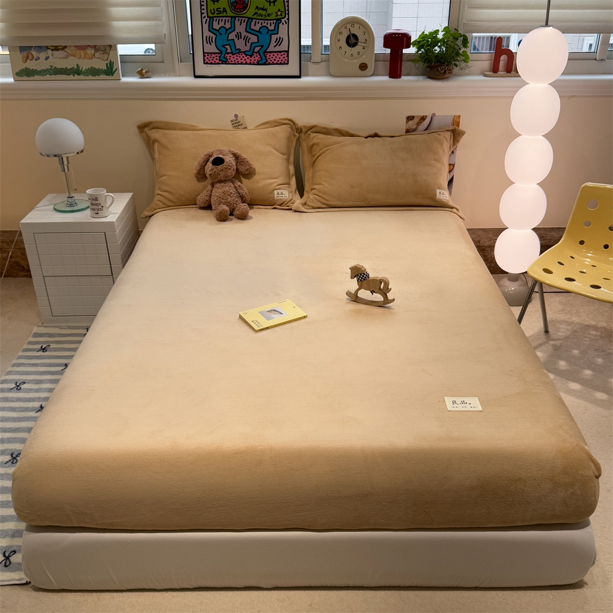 857家居 2025新款高克重牛奶绒床单床笠系列 良品-巧克力色