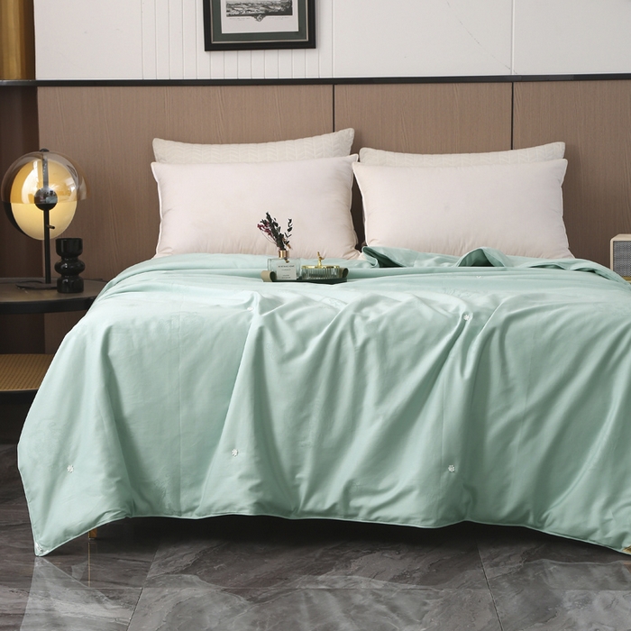 91家纺网 家纺一手货源 找家纺 越宏顺 2025新款龙凤款100%柞蚕丝纯棉手工蚕丝被保真 碧水蓝