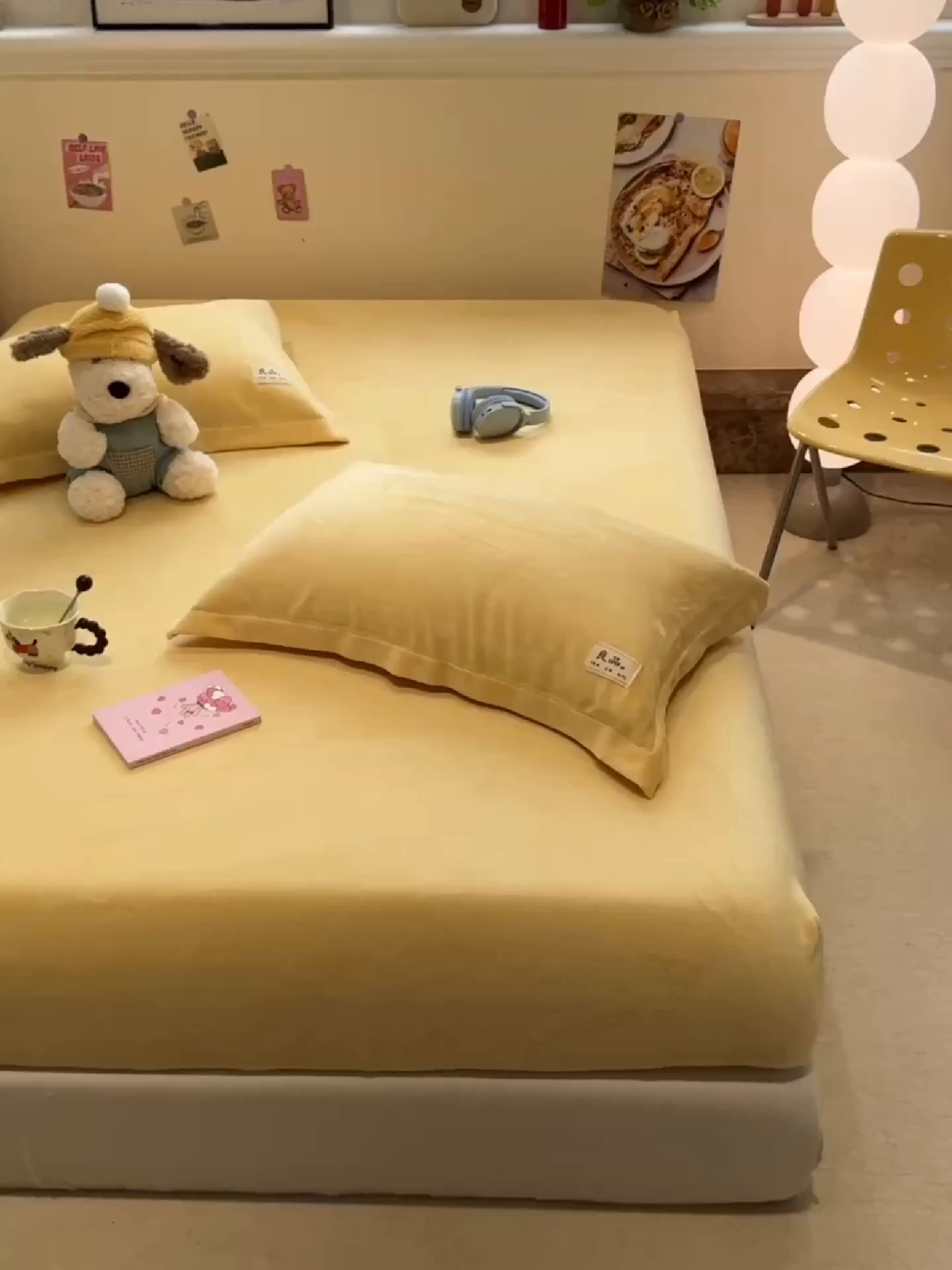 91家纺网 家纺一手货源 找家纺 857家居 2025新款高克重牛奶绒床单床笠系列 良品-日光黄