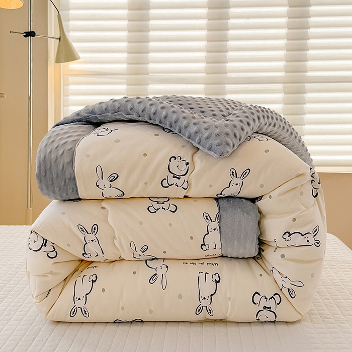 91家纺网 家纺一手货源 找家纺 梦依依 （加微信送买家秀）2025新款40支全棉豆豆被大豆被夏被冬秋被子被芯-风格二 涂鸦乐园