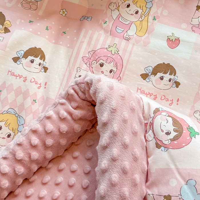 91家纺网 家纺一手货源 找家纺 梦依依 （加微信送买家秀）2025新款40支全棉豆豆被大豆被夏被冬秋被子被芯-风格二 棒棒糖女孩