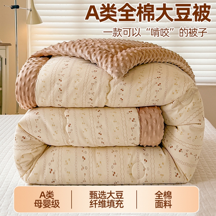 梦依依 （加微信送买家秀）2025新款40支全棉豆豆被大豆被夏被冬秋被子被芯-风格二 樱桃树