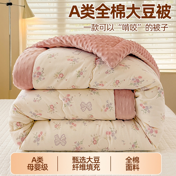 梦依依 （加微信送买家秀）2025新款40支全棉豆豆被大豆被夏被冬秋被子被芯-风格二 萝莉兔