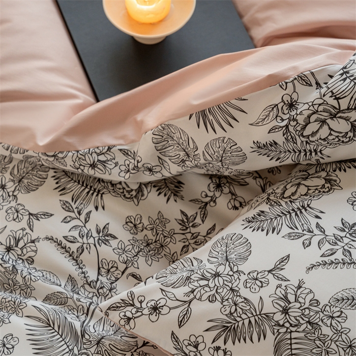 91家纺网 家纺一手货源 找家纺 （总）ONE TWO ONE 121 2025新款高支高密数码印花四件套-有花赏花