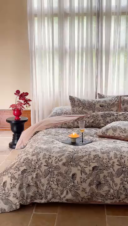 91家纺网 家纺一手货源 找家纺 （总）ONE TWO ONE 121 2025新款高支高密数码印花四件套-有花赏花