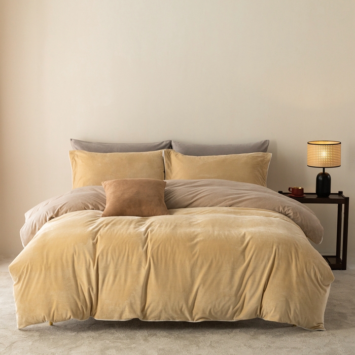 91家纺网 家纺一手货源 找家纺 ONE TWO ONE 121 新品【婴儿绒四件套】2025毛毯被子四件套单件被套单件枕套珊瑚绒牛奶绒冬被法兰绒兔毛绒The one 乳酪-米咖