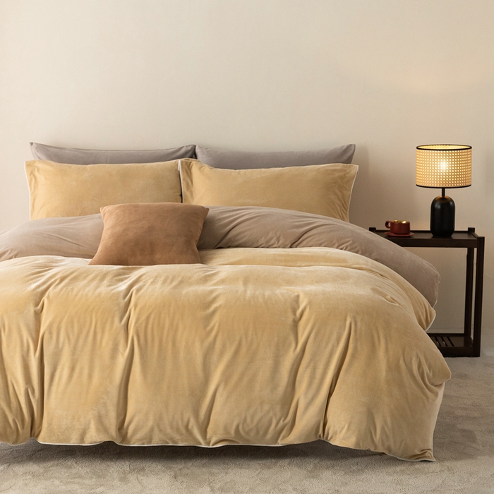 91家纺网 家纺一手货源 找家纺 ONE TWO ONE 121 新品【婴儿绒四件套】2025毛毯被子四件套单件被套单件枕套珊瑚绒牛奶绒冬被法兰绒兔毛绒The one 乳酪-米咖