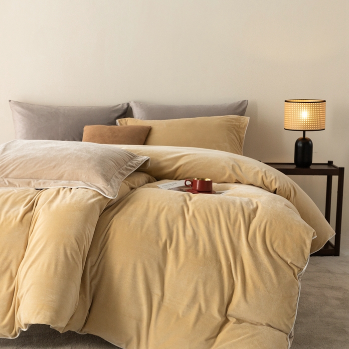 91家纺网 家纺一手货源 找家纺 ONE TWO ONE 121 新品【婴儿绒四件套】2025毛毯被子四件套单件被套单件枕套珊瑚绒牛奶绒冬被法兰绒兔毛绒The one 乳酪-米咖