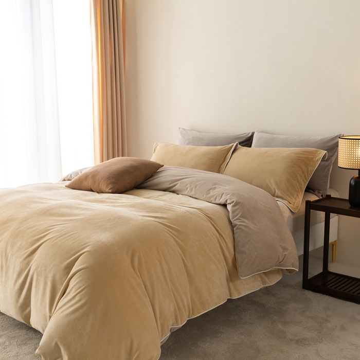 91家纺网 家纺一手货源 找家纺 ONE TWO ONE 121 新品【婴儿绒四件套】2025毛毯被子四件套单件被套单件枕套珊瑚绒牛奶绒冬被法兰绒兔毛绒The one 乳酪-米咖