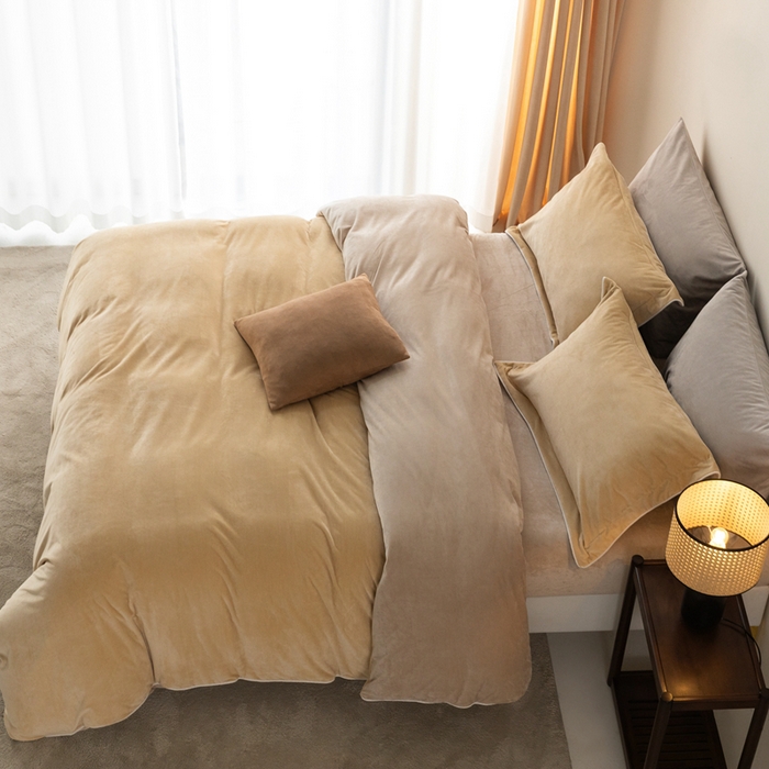 91家纺网 家纺一手货源 找家纺 ONE TWO ONE 121 新品【婴儿绒四件套】2025毛毯被子四件套单件被套单件枕套珊瑚绒牛奶绒冬被法兰绒兔毛绒The one 乳酪-米咖