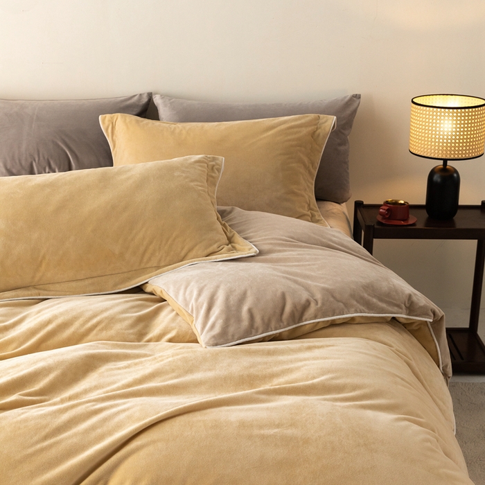 91家纺网 家纺一手货源 找家纺 ONE TWO ONE 121 新品【婴儿绒四件套】2025毛毯被子四件套单件被套单件枕套珊瑚绒牛奶绒冬被法兰绒兔毛绒The one 乳酪-米咖