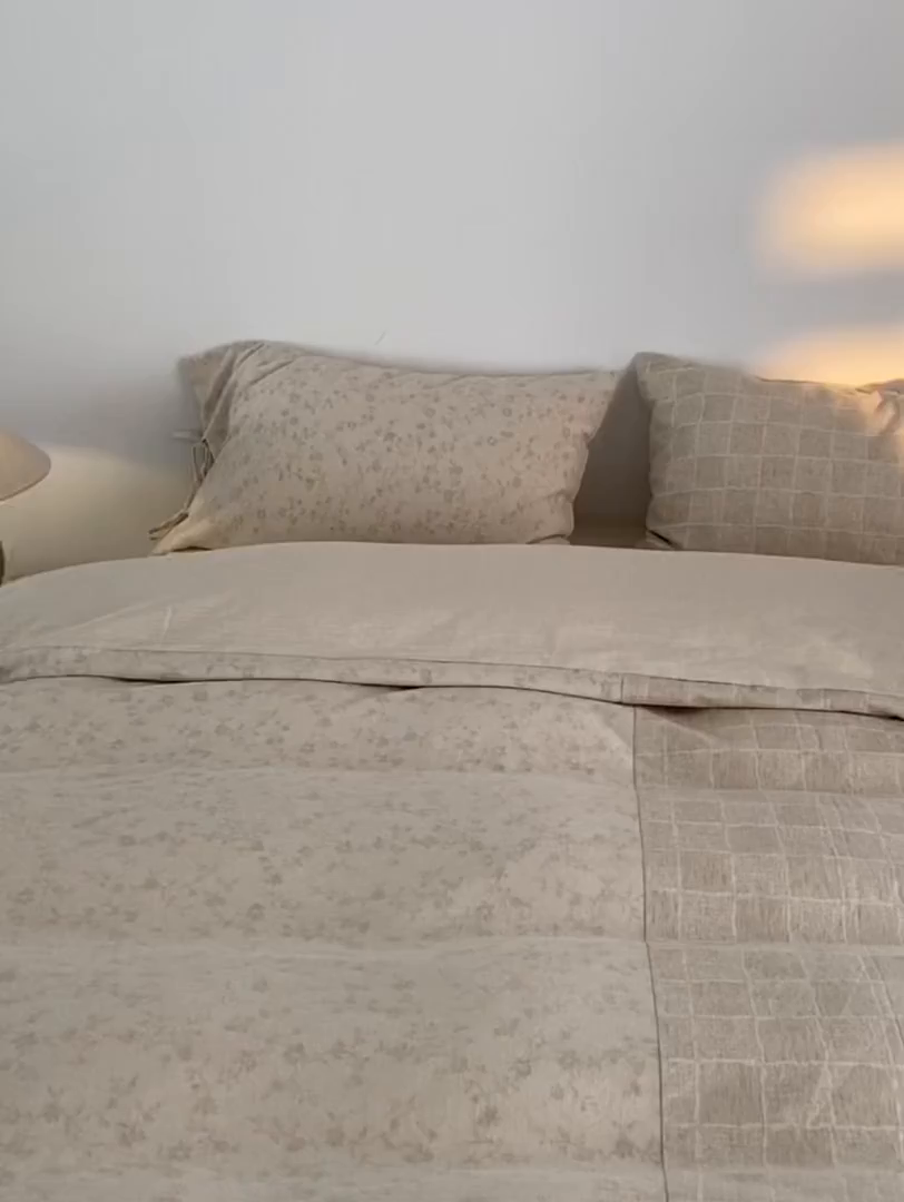 91家纺网 家纺一手货源 找家纺 （总）山舍家居 2025新款拼接提花棉麻四件套-半亩花田