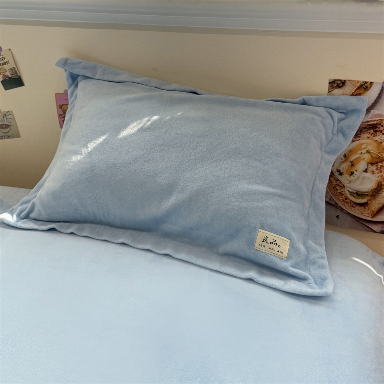 91家纺网 家纺一手货源 找家纺 857家居 2025新款高克重牛奶绒床单床笠系列 良品-天空蓝