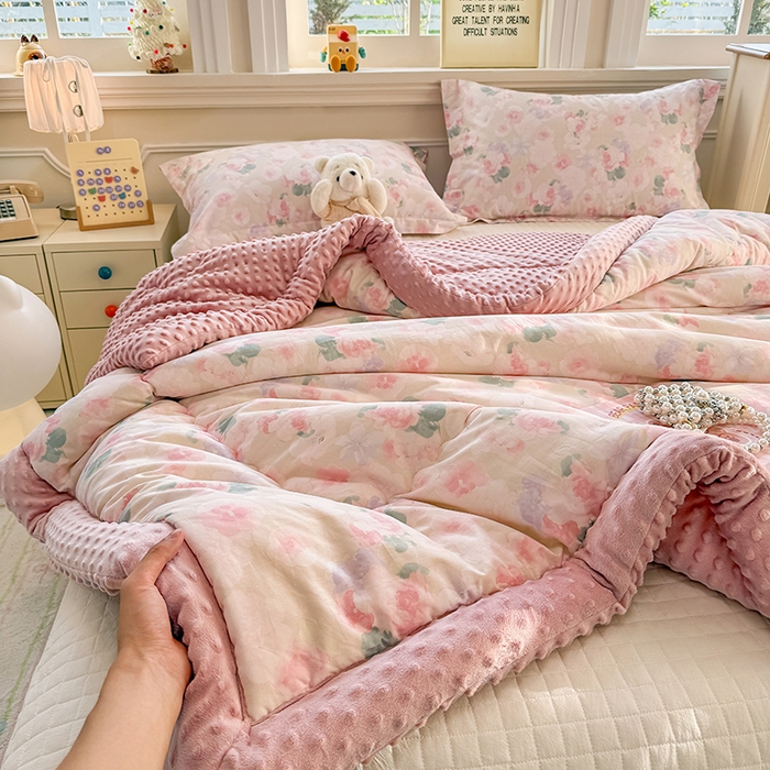 91家纺网 家纺一手货源 找家纺 梦依依 （加微信送买家秀）2025新款40支全棉豆豆被大豆被夏被冬秋被子被芯-风格二 潮汐月影