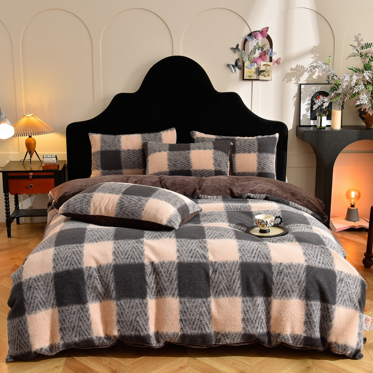 91家纺网 家纺一手货源 找家纺 （总）同田家纺 2025新款A类羊羊绒牛奶绒印花四件套