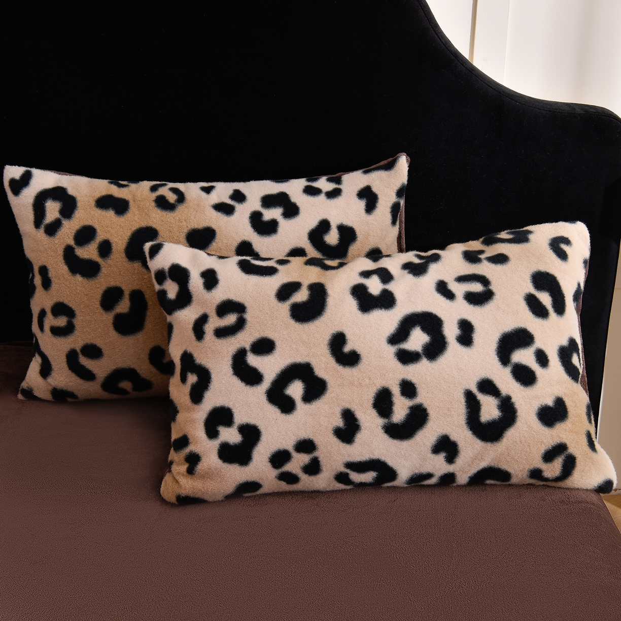 91家纺网 家纺一手货源 找家纺 同田家纺 2025新款A类羊羊绒牛奶绒印花四件套 豹纹-咖