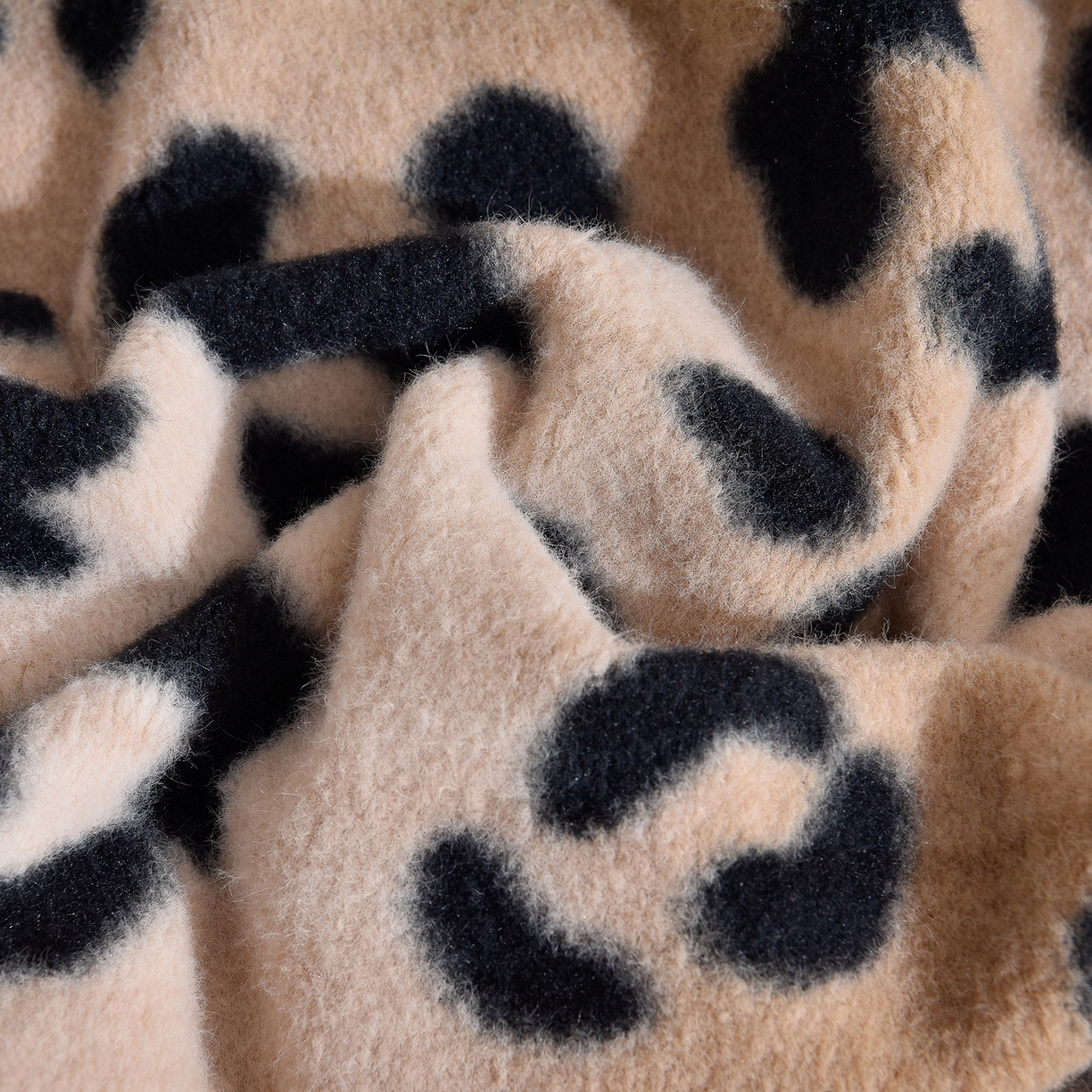 91家纺网 家纺一手货源 找家纺 同田家纺 2025新款A类羊羊绒牛奶绒印花四件套 豹纹-咖