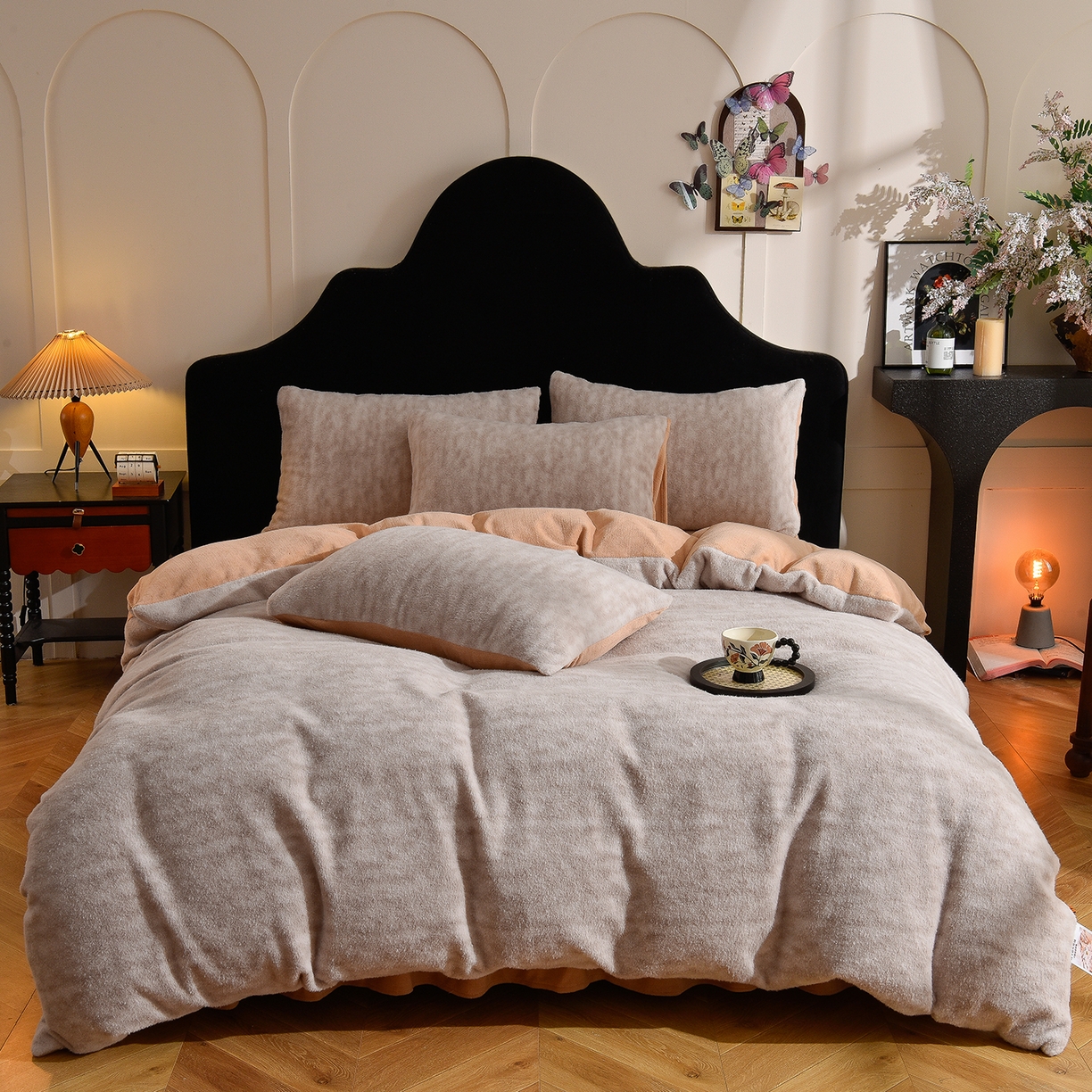 91家纺网 家纺一手货源 找家纺 （总）同田家纺 2025新款A类羊羊绒牛奶绒印花四件套