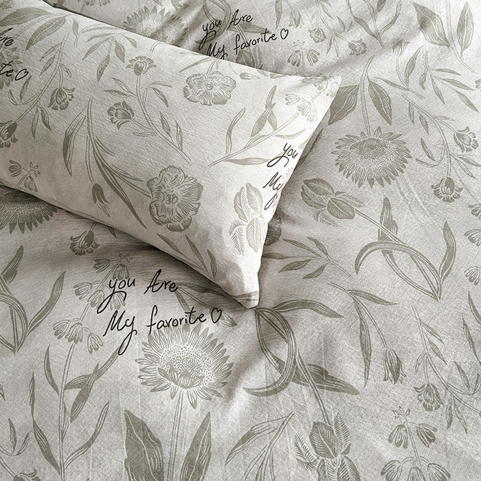 91家纺网 家纺一手货源 找家纺 （总）卢赛尔 2025新品加厚130g高克重复古风原麻印花四件套单被套