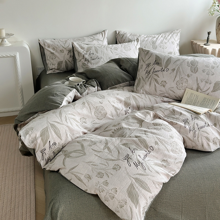 91家纺网 家纺一手货源 找家纺 （总）卢赛尔 2025新品加厚130g高克重复古风原麻印花四件套单被套