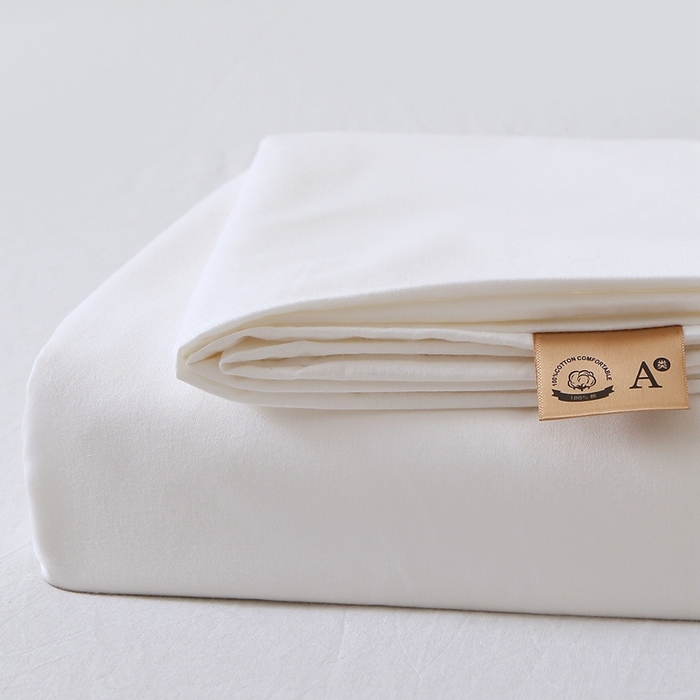 91家纺网 家纺一手货源 找家纺 晶缦 2025新款100%纯棉13376纯色喷气全棉磨毛单品被套 暖芸馨-本白色