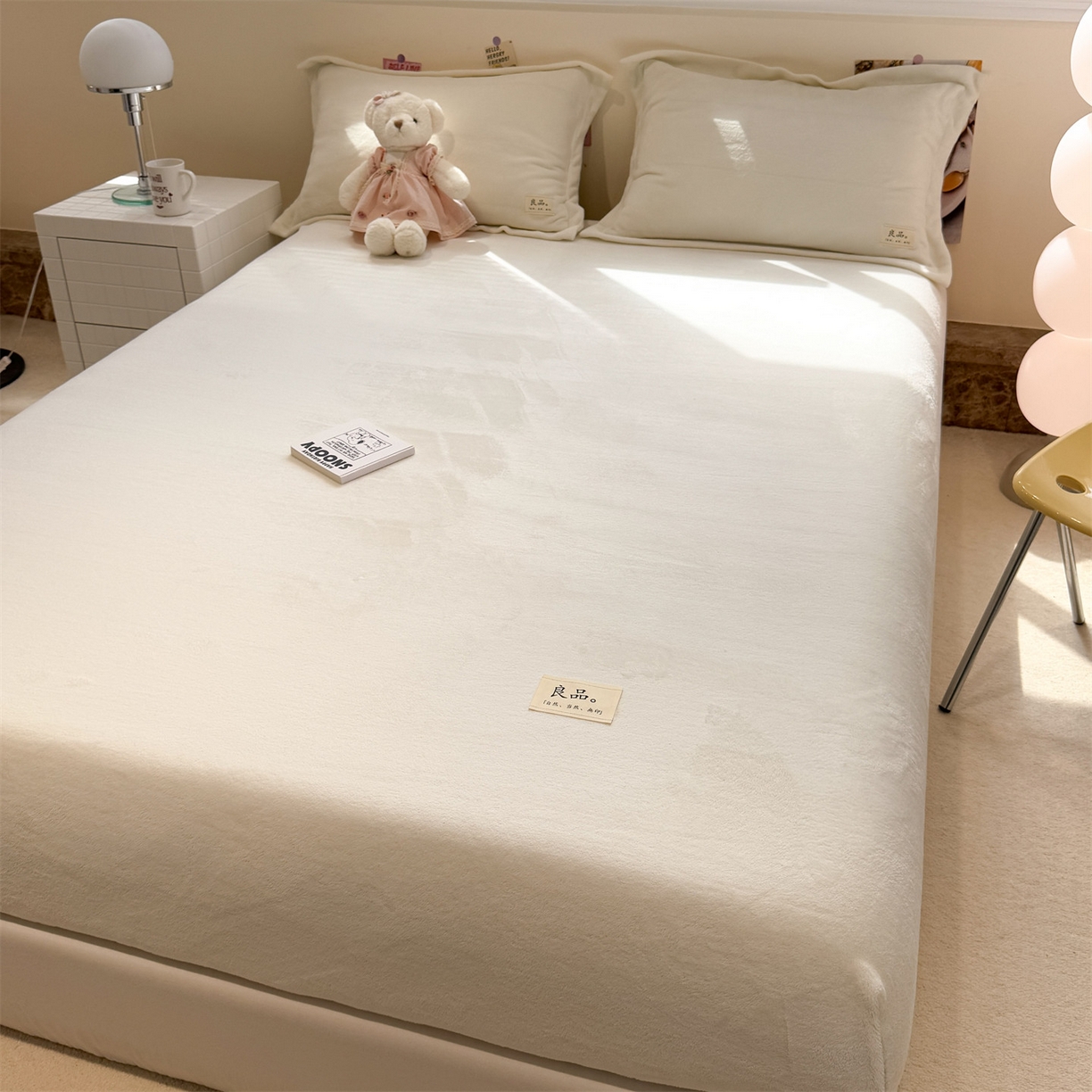 91家纺网 家纺一手货源 找家纺 857家居 2025新款高克重牛奶绒床单床笠系列 良品-雪白