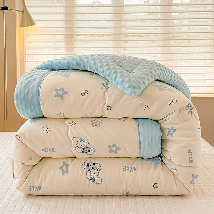 91家纺网 家纺一手货源 找家纺 梦依依 （加微信送买家秀）2025新款40支全棉豆豆被大豆被夏被冬秋被子被芯-风格二 星仔