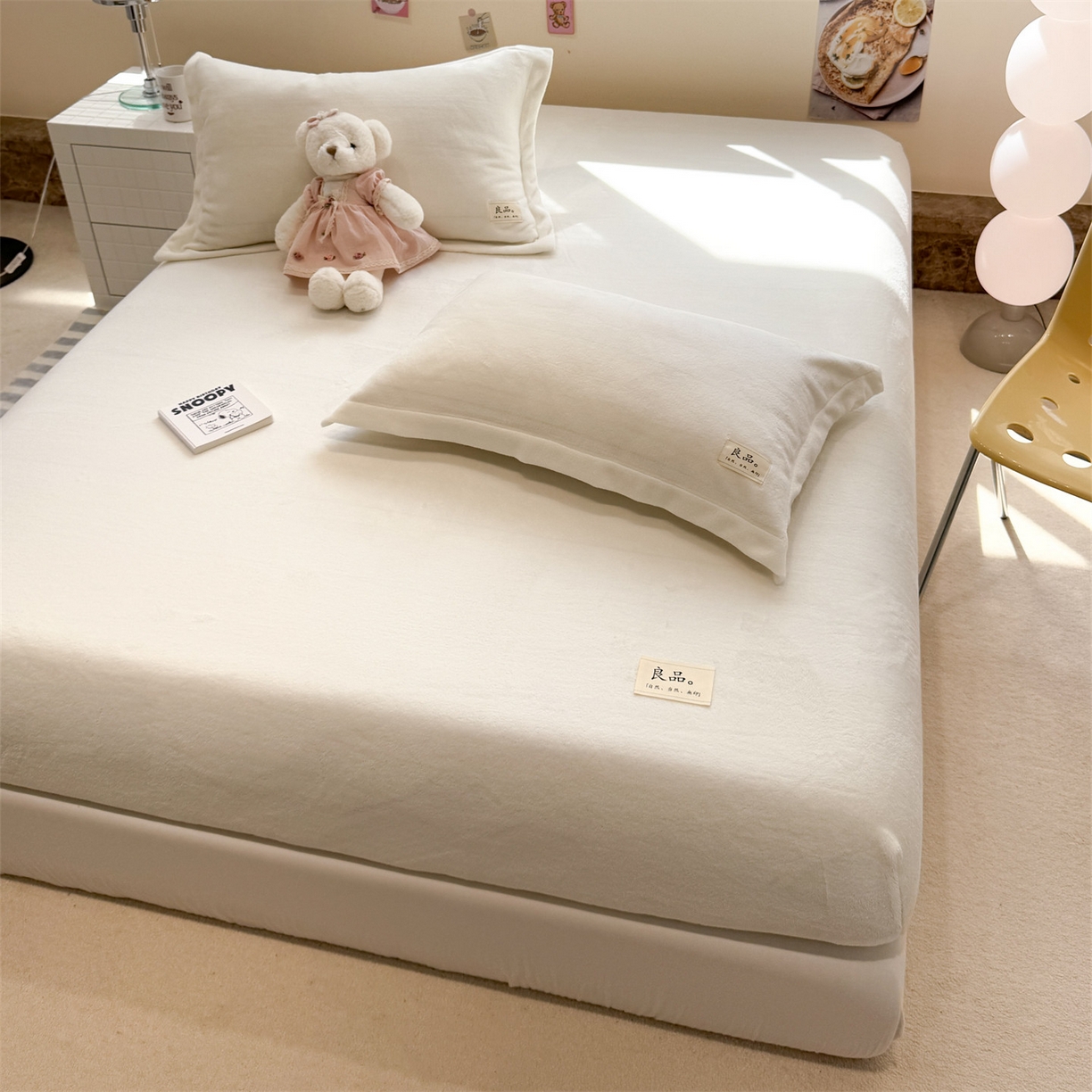 91家纺网 家纺一手货源 找家纺 857家居 2025新款高克重牛奶绒床单床笠系列 良品-雪白