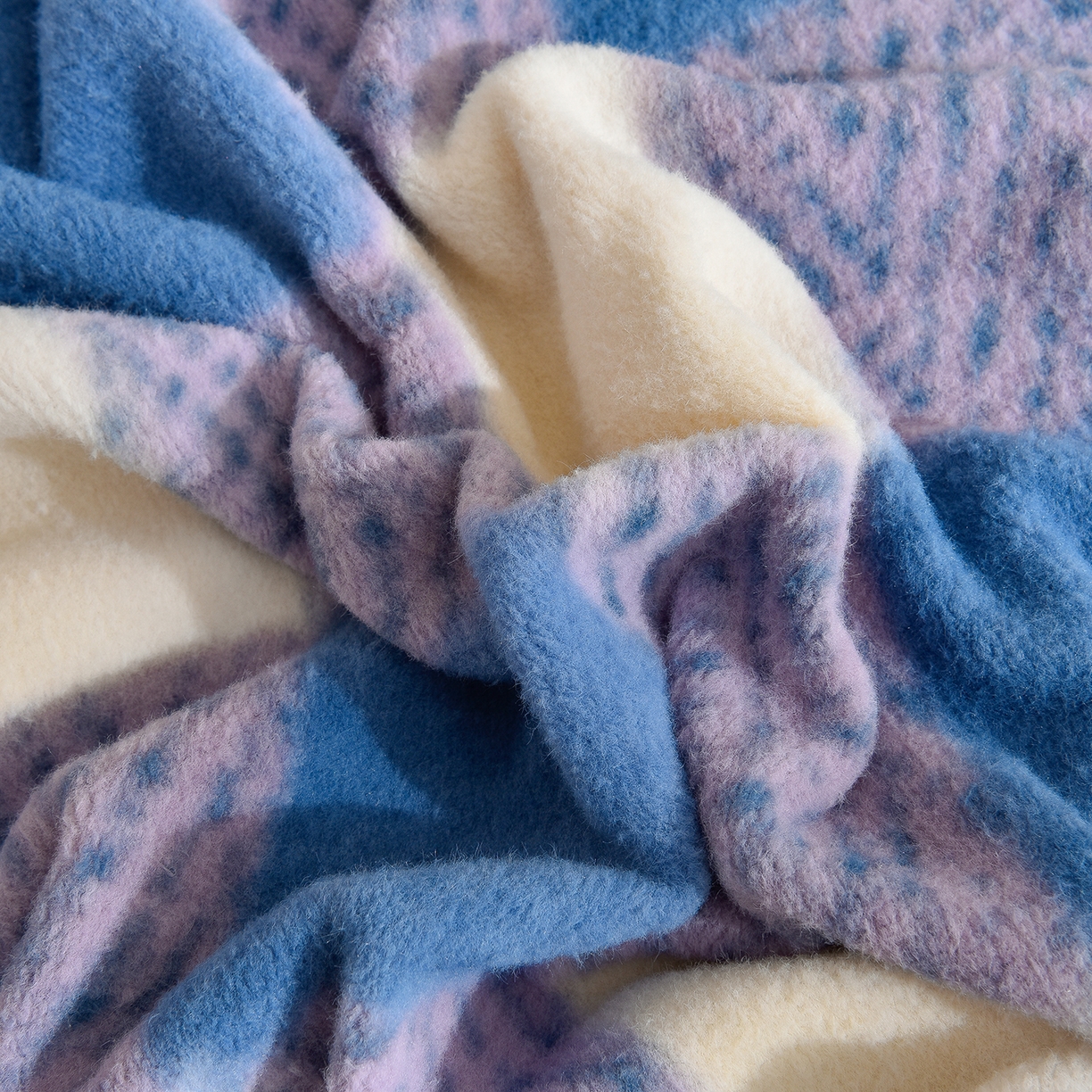 91家纺网 家纺一手货源 找家纺 同田家纺 2025新款A类羊羊绒牛奶绒印花四件套 蓝格