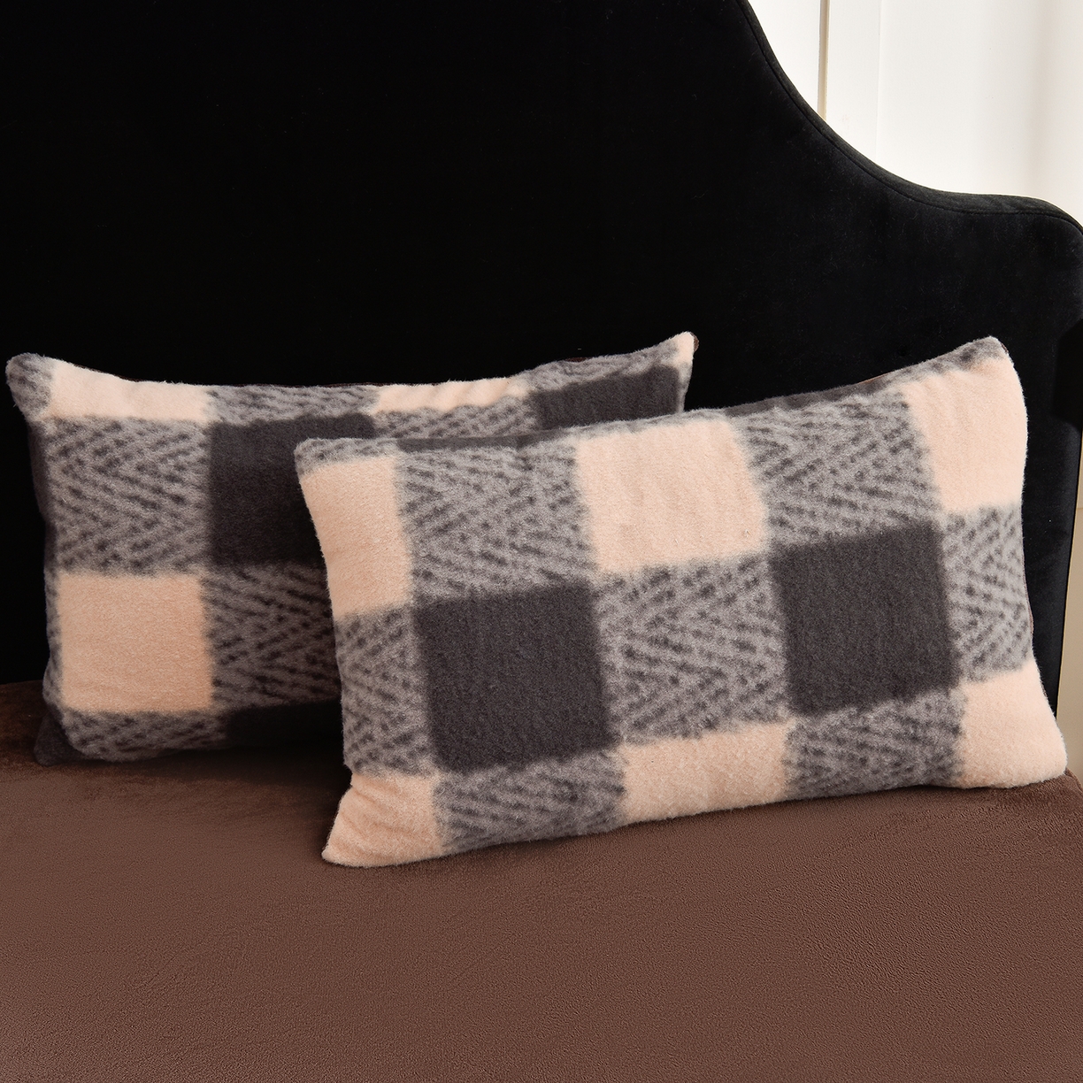 91家纺网 家纺一手货源 找家纺 同田家纺 2025新款A类羊羊绒牛奶绒印花四件套 咖啡格