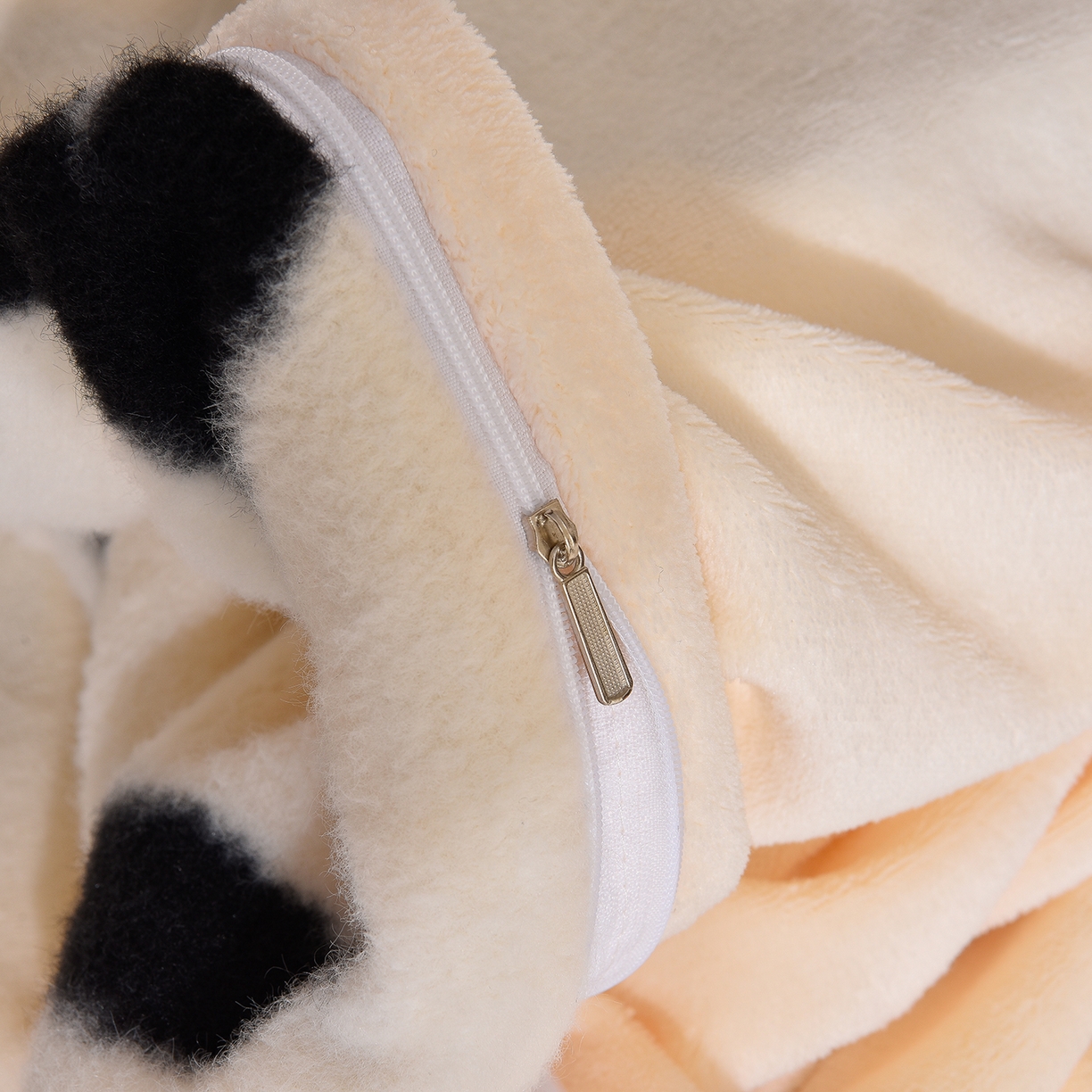 91家纺网 家纺一手货源 找家纺 同田家纺 2025新款A类羊羊绒牛奶绒印花四件套 条纹-白